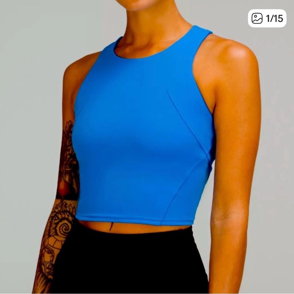 Lululemon Invigorate Training Tank Top Blue Size 4 Built-In Bra